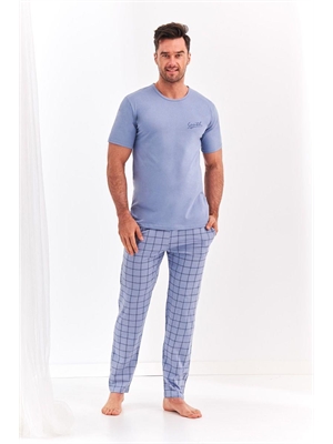 Мужская пижама Jeremi с клетчатыми брюками
