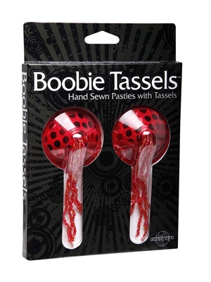 Красные пэстис с кисточками Boobie Tassels